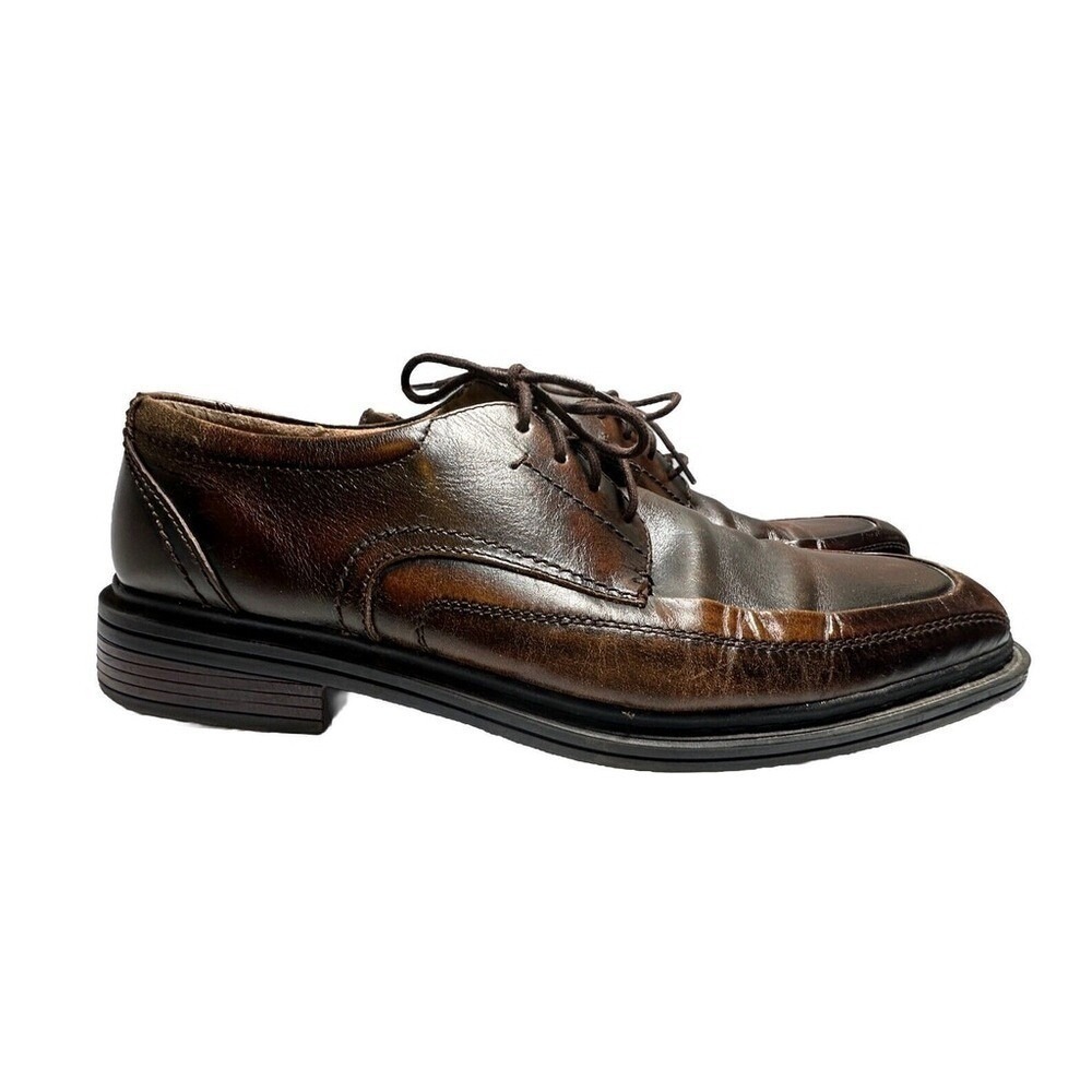 Florsheim Men Dark Brown Leather Bicycle Toe Derby Lace Up Dress Shoes Size 10 D